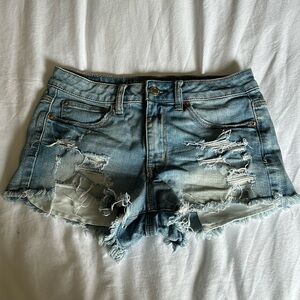 American Eagle High-Rise Festival Distressed Denim Shorts
